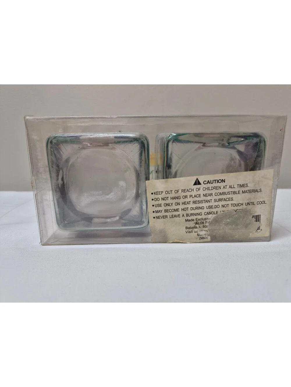Huntington Set of 2 Lighthouse Hand-Painted Glass Votive Candle Holders J50